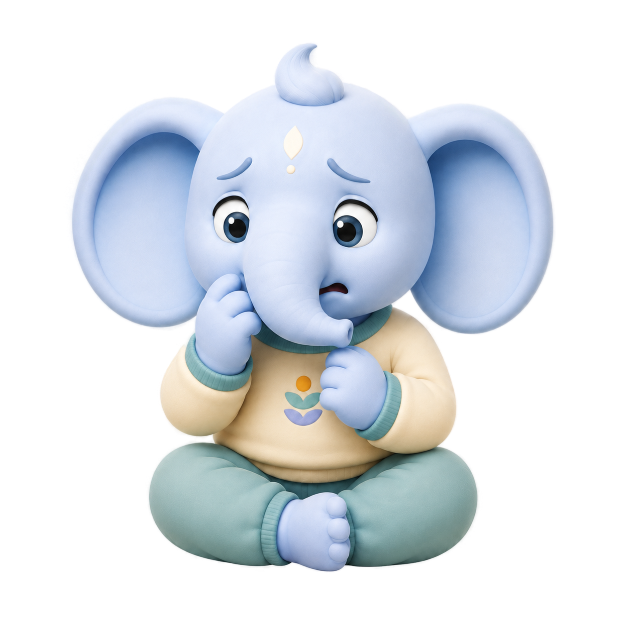 Anxious elephant illustration