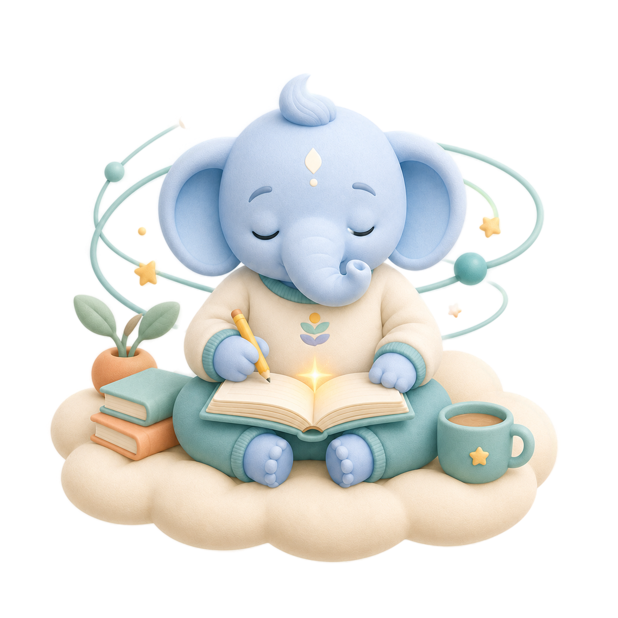 Homework focus elephant illustration